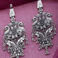 Mominos Fashion Joharkamal Silver-Plated Peacock Design Drop Earrings For Women - Mominos Fashion