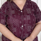 Miravan Women's Plus Size Wine Mandarin Neck Floral Printed A-Line Party wear Kurta - Swadesiicart