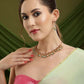 Natural Stones Antique Finish Earrings and Choker Necklace set - Ruby Raang | Swadesiicart