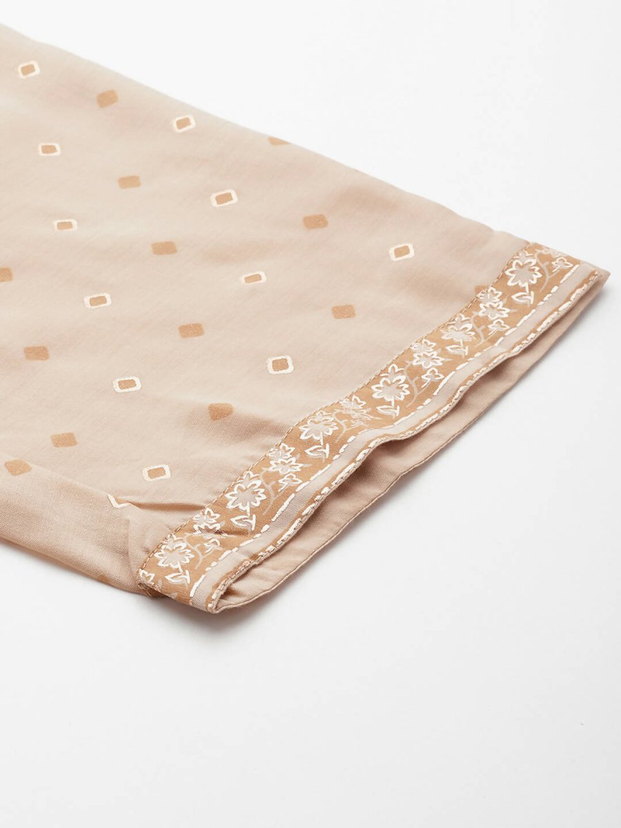 Ahalyaa Women's Traditional wear Kurta Set - Tan | Swadesiicart