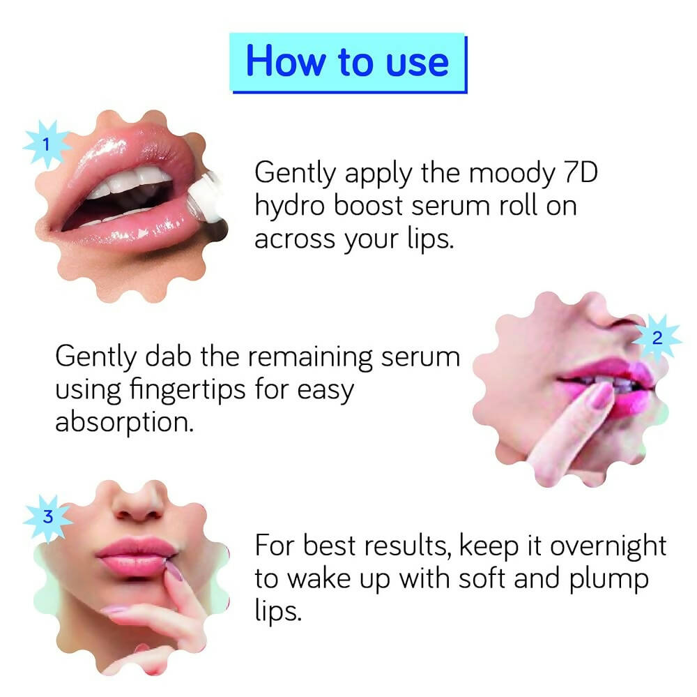 Moody 7D Hydro Burst Lip Serum Roll-On - Swadesiicart