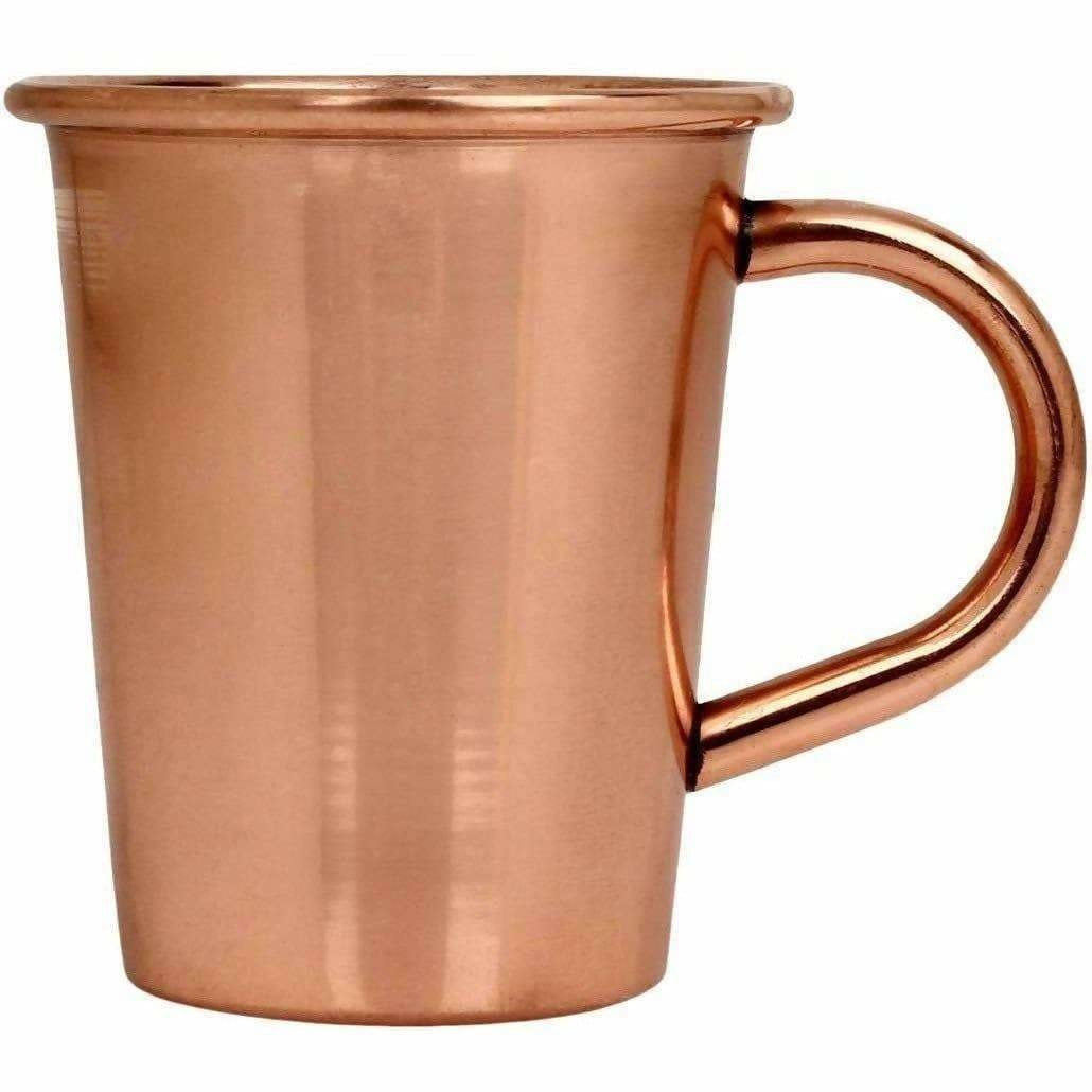 Small Solid Copper Glasses with Handle Set of 4 - Swadesiicart