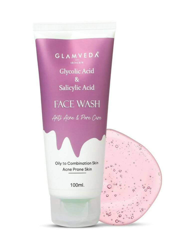 Glamveda Glycolic Acid & Salicylic Acid Anti Acne Face Wash - Swadesiicart