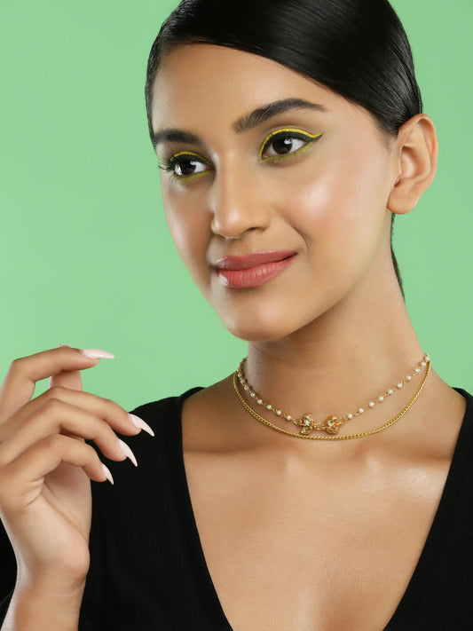 Women's Gold-Polished Chain - Ruby Raang | Swadesiicart