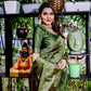Partywear Designer Mendi Banarasi Silk Fancy Saree - Starwalk | Swadesiicart