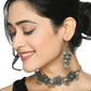 Mominos Fashion Johar Kamal Silver-Plated Brass Finish Floral Desgin Choker For Women | Swadesiicart