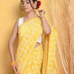 Very Much Indian Handblock Printed Cotton Saree With Natural Dyes - Yellow | Swadesiicart