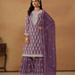 Anaita Purple Embroidered Faux Georgette Salwar Suit