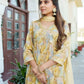 Vaasva Women Yellow Muslin Embroidered Kurta, Pant & Dupatta Set | Swadesiicart