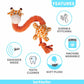BarkButler Garry The Giraffe Soft Squeaky Plush Dog Toy - Orange