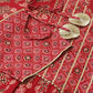 FIORRA Women's Red Cotton A-Line Kurta Set - Swadesiicart