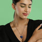 Women's Silver-Toned Blue Silver-Plated Handcrafted Chain - Ruby Raang | Swadesiicart
