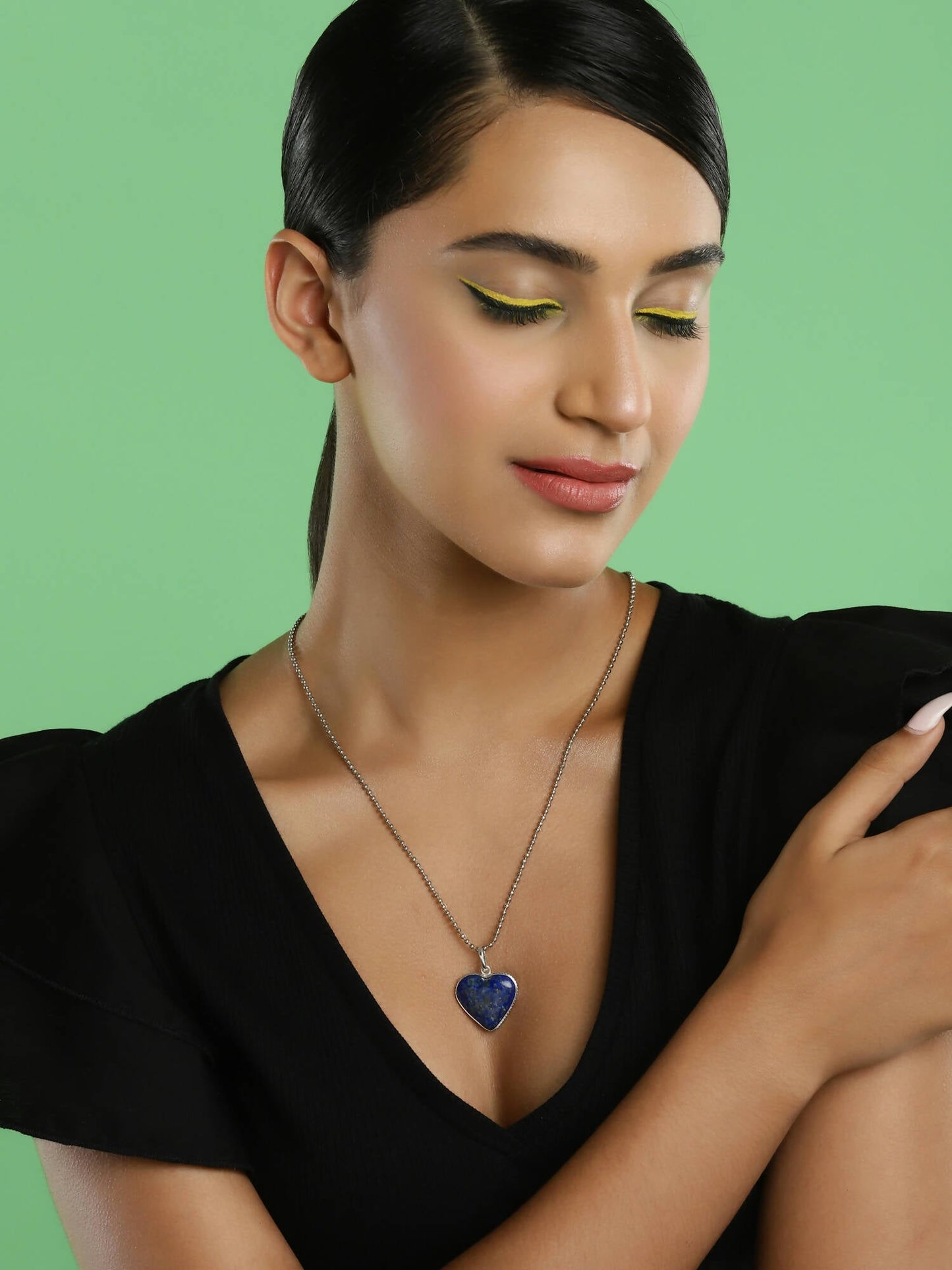 Women's Silver-Toned Blue Silver-Plated Handcrafted Chain - Ruby Raang | Swadesiicart