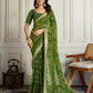 Ai Fashion Green Georgette Rajwadi Bandhani Print Party Wear Saree