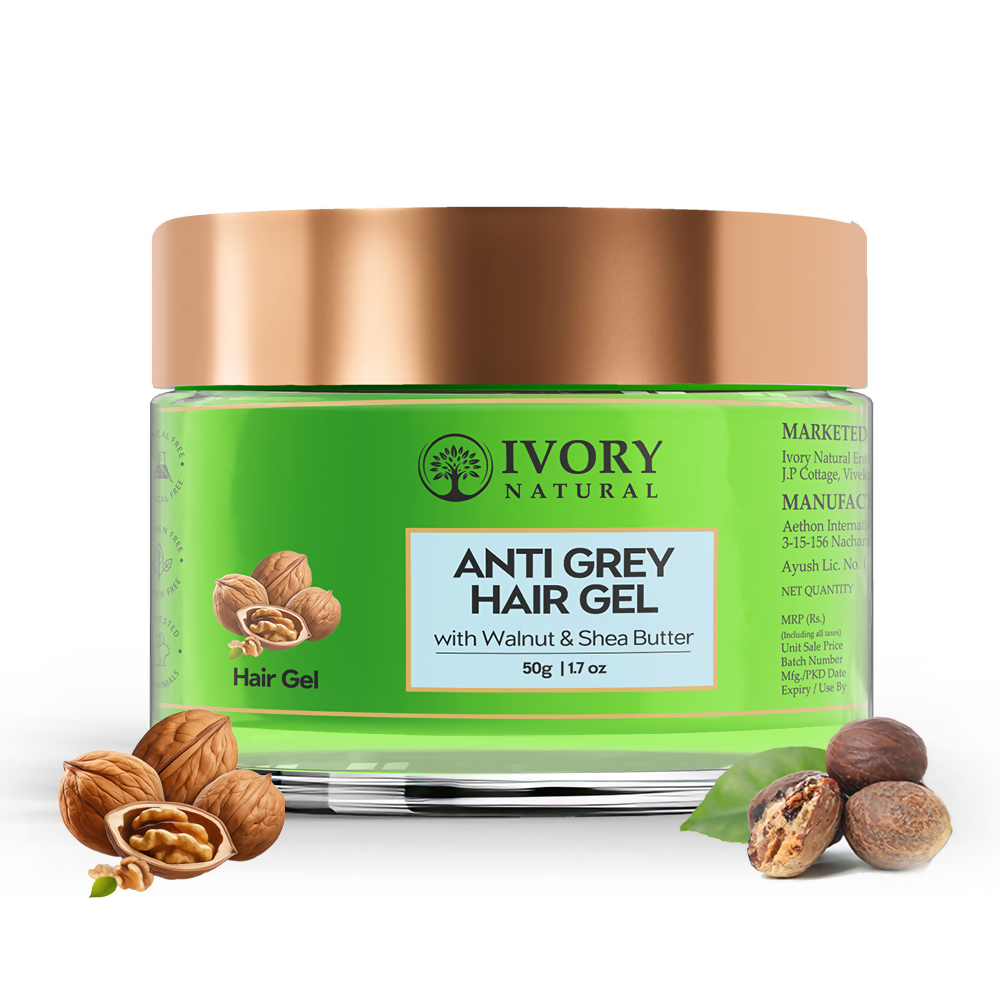 Ivory Natural Grey Gel For Hair Restore Natural Dark Shine And Luster | Swadesiicart