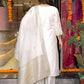 The52 White Beautiful Embroidered Viscose Chanderi Fabric Straight Kurta Pant with Dupatta Set - Swadesiicart
