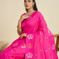 Vishnu Weaves Women's Pink Banarasi Silk Zari Woven Saree with Blouse - Swadesiicart