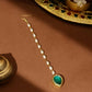 Ruby Raang Green Tear Drop Green Meenakari Maang Tikka | Swadesiicart