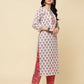 Designer Stylish Red Cotton Blend Stitched Suit With Dupatta - Tanisha | Swadesiicart