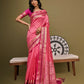 Vishnu Weaves Women's Pink Raw Silk Zari Woven Saree with Blouse - Swadesiicart