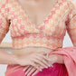 Joban Fashion Gold Brocade Elbow Sleeveless Back Open Blouse - Swadesiicart