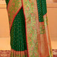Shree Shyam Fashion Silk Blend Dark Green Saree
