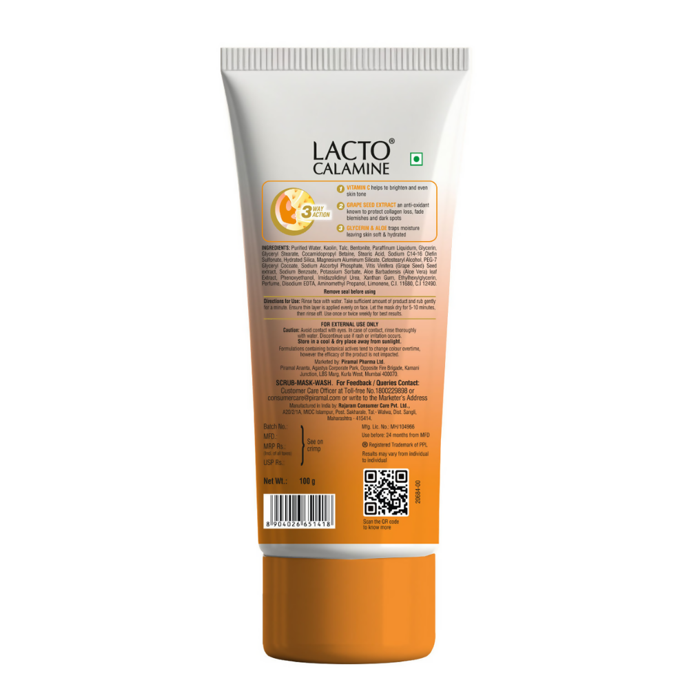 Lacto Calamine 3 - In - 1 Vitamin C Face Scrub - Mask - Wash - Swadesiicart