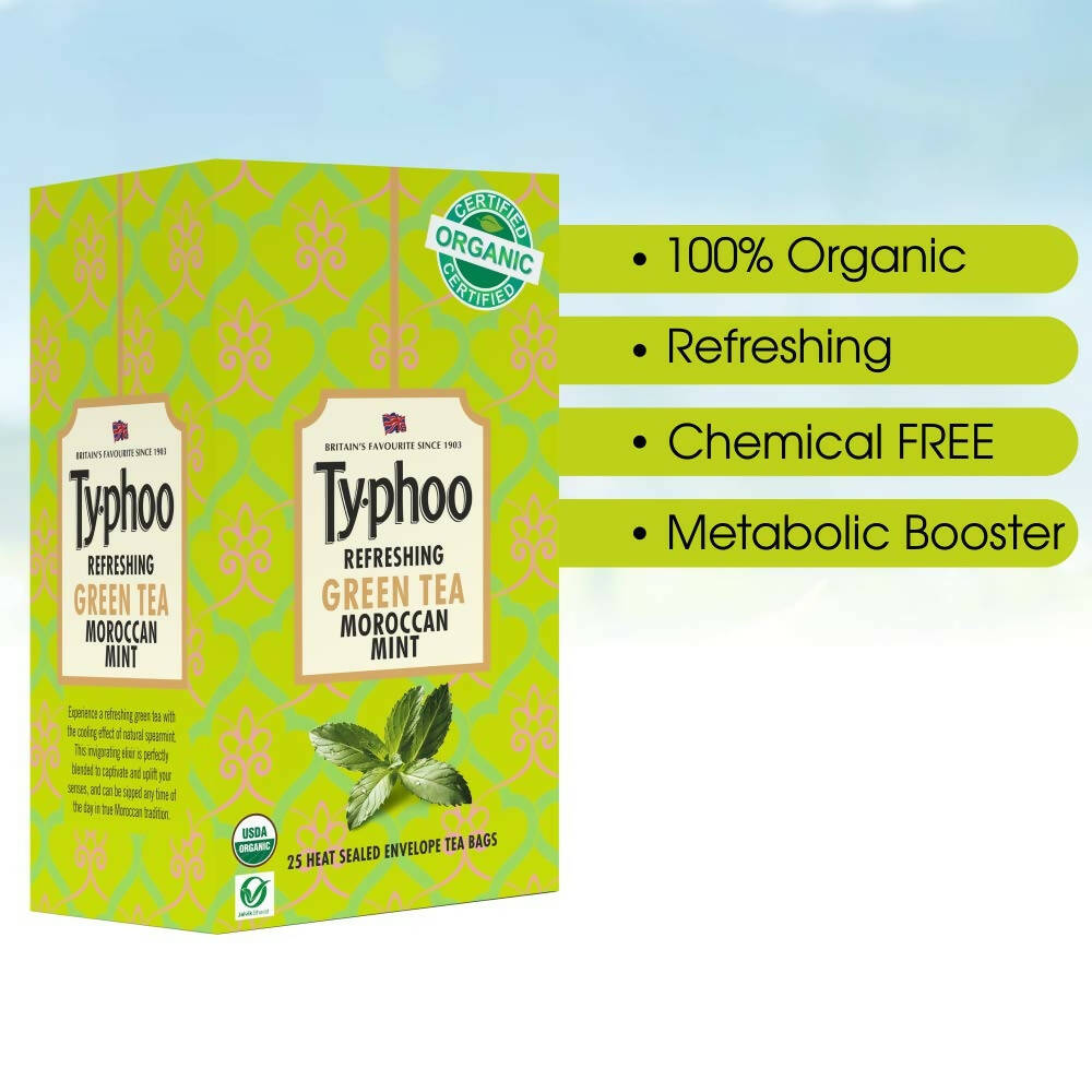 Typhoo Refreshing Moroccan Mint Green Tea Bags - Swadesiicart