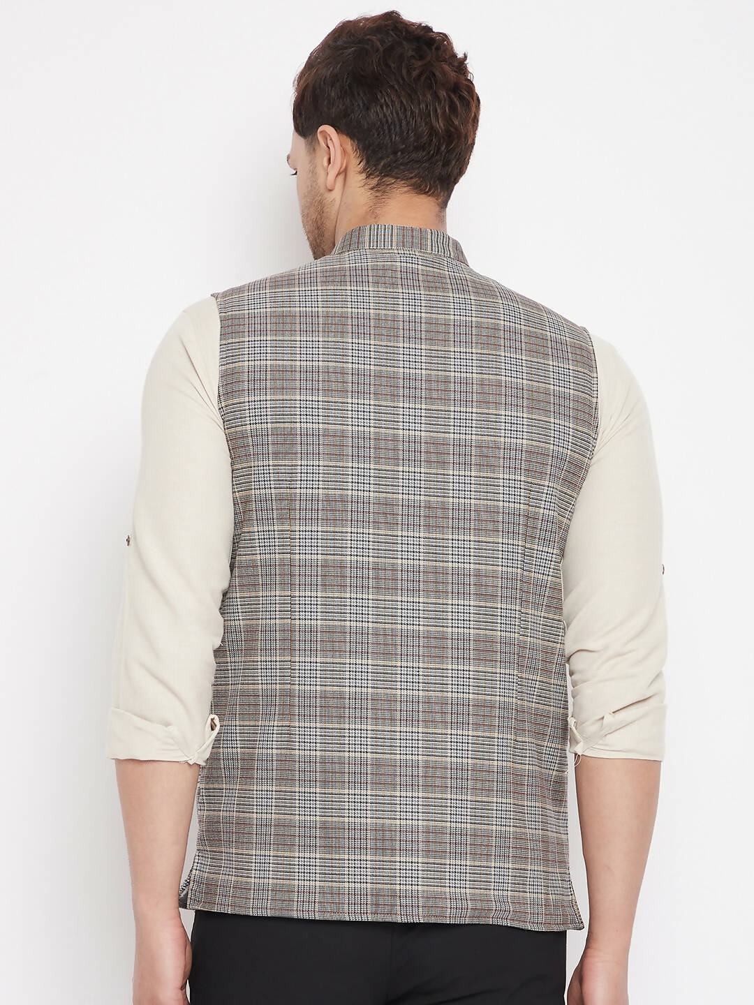 Even Apparels Multi Merino Men's Nehru Jacket-Contrast Lining-Free Pocket Square | Swadesiicart