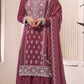 Anaita Maroon Embroidered Work Silk Stitched Sharara suit