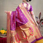 Jyoti Fashion Women's Purple Paithani Silk Zari Woven Saree with Blouse | Swadesiicart