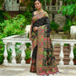 Vishnu Weaves Women's Black Banarasi Silk Kashmiri Woven Saree with Blouse - Swadesiicart