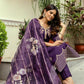 The52 Wine Women's Beautiful Viscose Chanderi Fabric Thread Work Straight Kurta Pant and Dupatta Set - Swadesiicart