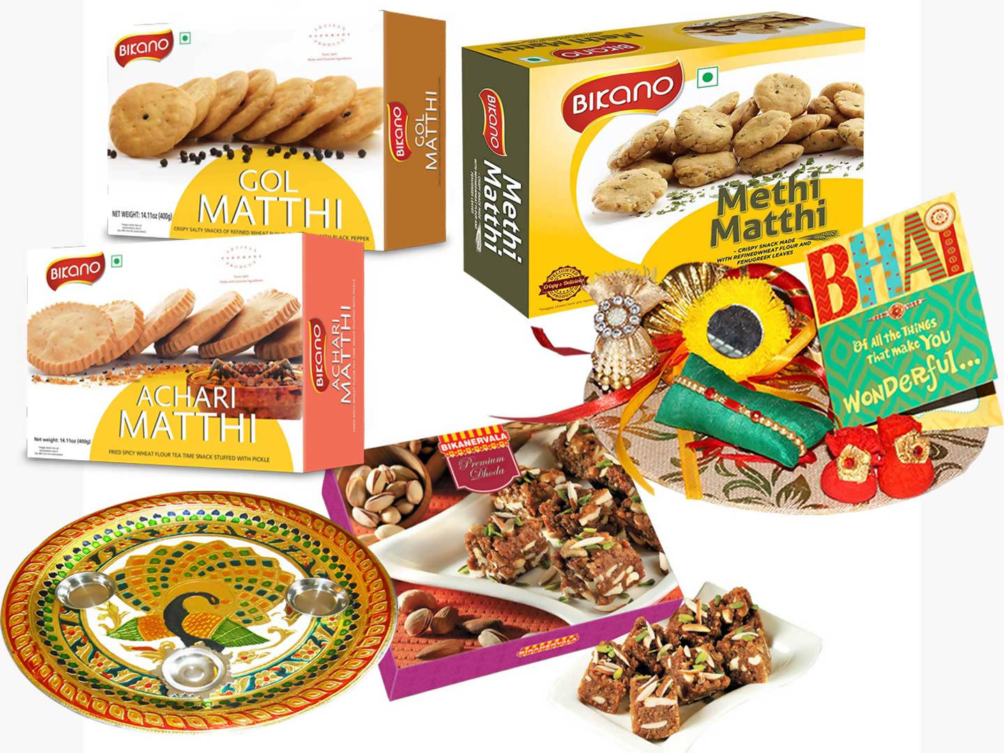 Bikano Mathi Magic with Dhoda Rakhi Pooja Thali - Bikanervala