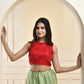 Amodini Designer Studio Red Cutdana Sequined Sleeveless Padded Blouse