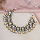 Dual Tone Kundan Neckpiece (silver) - Ruby Raang | Swadesiicart
