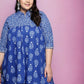 Ahalyaa Women's Traditional wear Tunic - Indigo blue | Swadesiicart