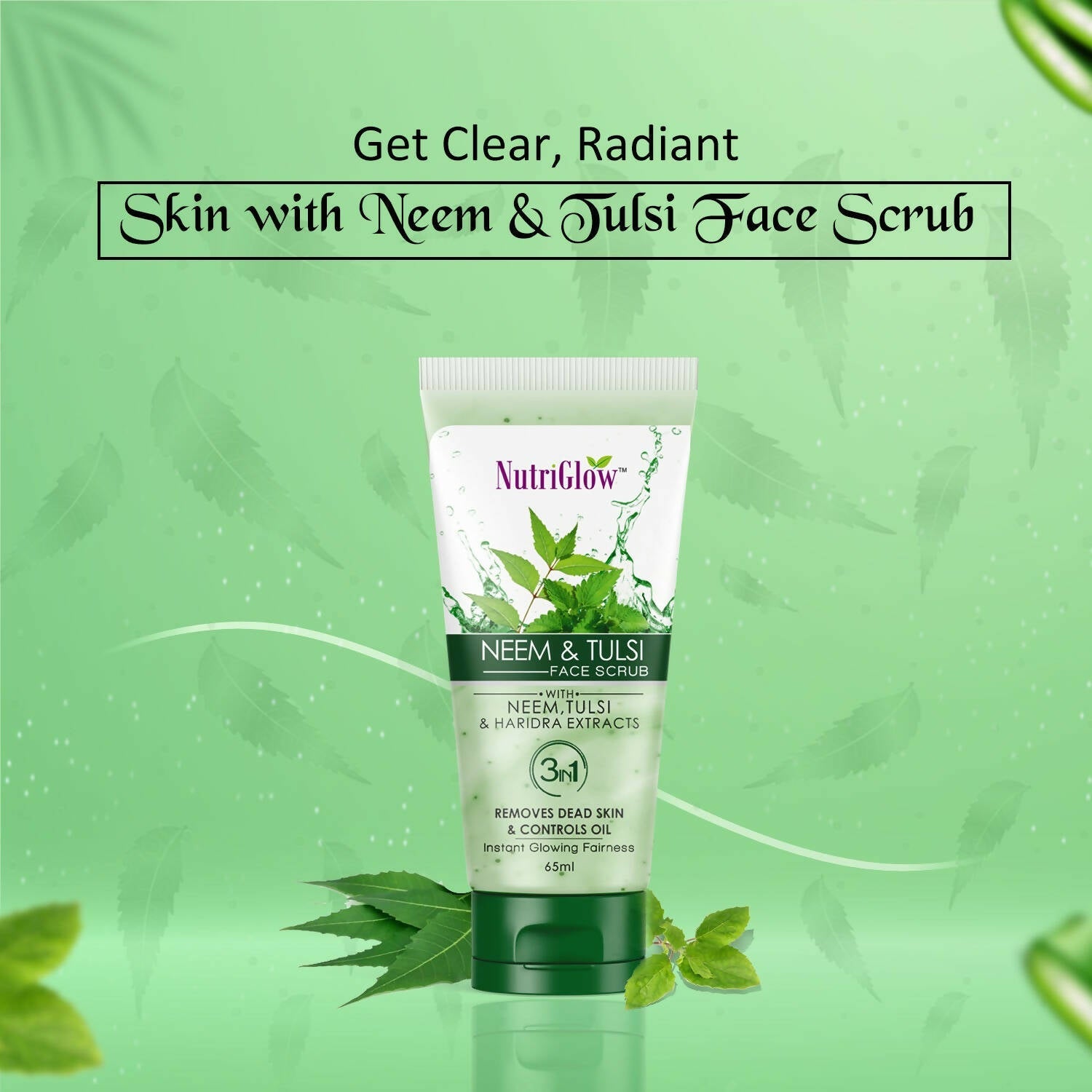 NutriGlow Neem & Tulsi Face Scrub - Swadesiicart