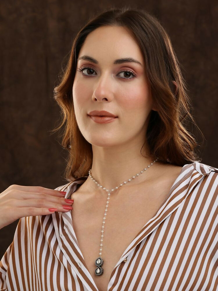 Beaded Kundan Necklace - Ruby Raang | Swadesiicart