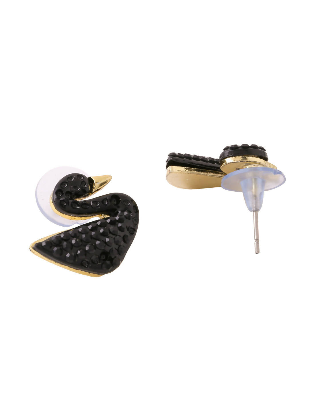 NVR Women Black Cz Studded Studs Earrings | Swadesiicart