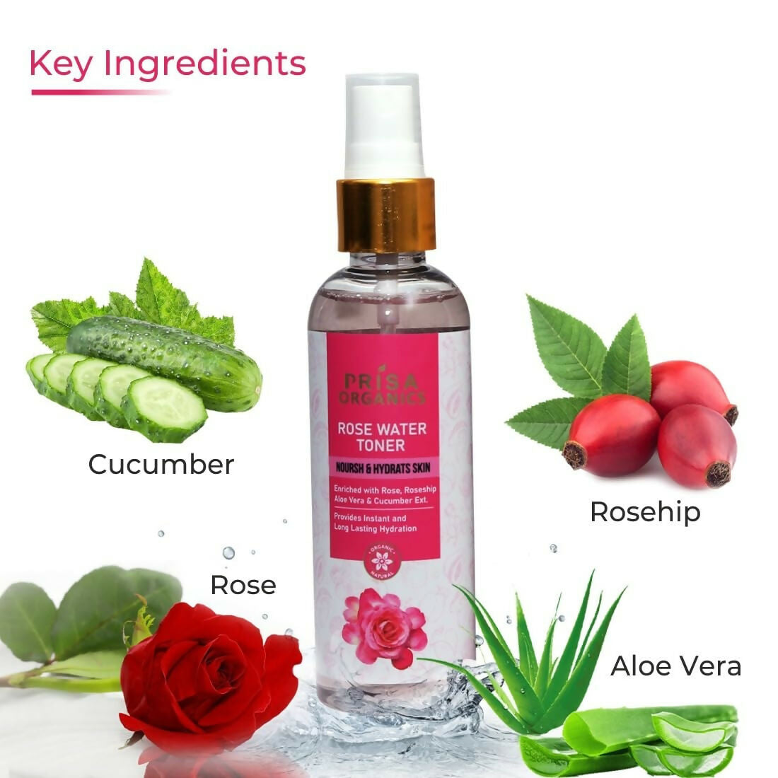 Prisa Organics Rose Water Toner - Swadesiicart