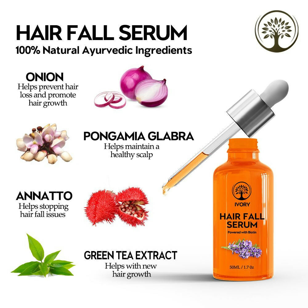 Ivory Natural Hair Fall Serum For Hair Fall & Soothes Scalp, For Men & Women | Swadesiicart