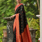 Vishnu Weaves Women's Black Banarasi Silk Zari Woven Saree with Blouse - Swadesiicart