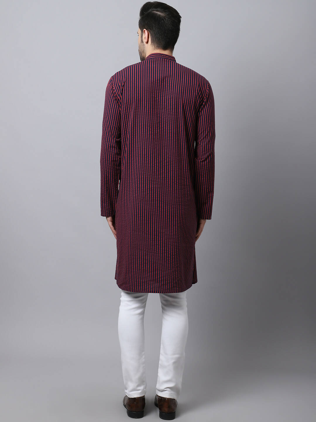 Even Apparels Black Pure Cotton Men's Kurta With Band Collar (STR1173) | Swadesiicart