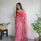 Vamsee Pink Organza Saree - Swadesiicart