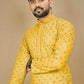 Anaita Yellow Embroidered Rayon Straight Kurta