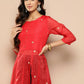 Ahalyaa Womens Kurta Set - Red | Swadesiicart
