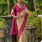 Vishnu Weaves Women's Cream Banarasi Silk Zari Woven Saree with Blouse - Swadesiicart