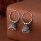 NVR Women Silver-Plated Contemporary Jhumkas Earrings | Swadesiicart