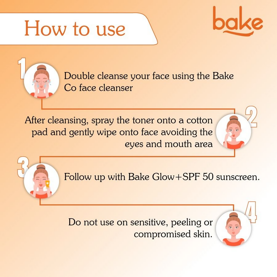 Bake 3% Vitamin C Toner With Niacinamide For Brightening & Glowing Skin | Swadesiicart